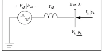 Fig. 2: shunt solid state voltage source (Acha,  Fuerte- Esquivel, Hugo & Cesar, 2004)