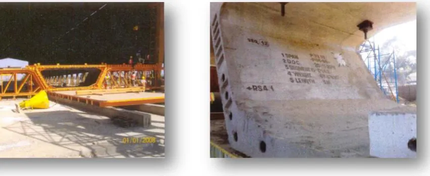 Fig - 4.4: Formwork of the Segment at the casting yard Fig - 4.5: Segment at the    site 