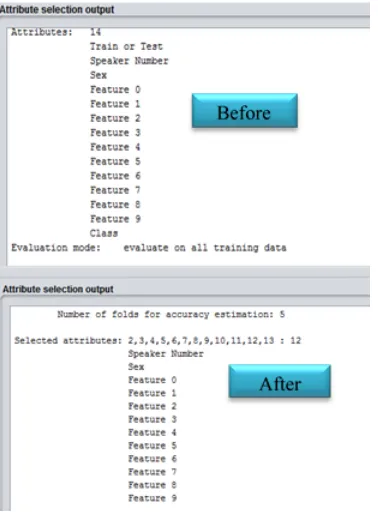 Fig. 3 A Feature selection results in the vowel  dataset 