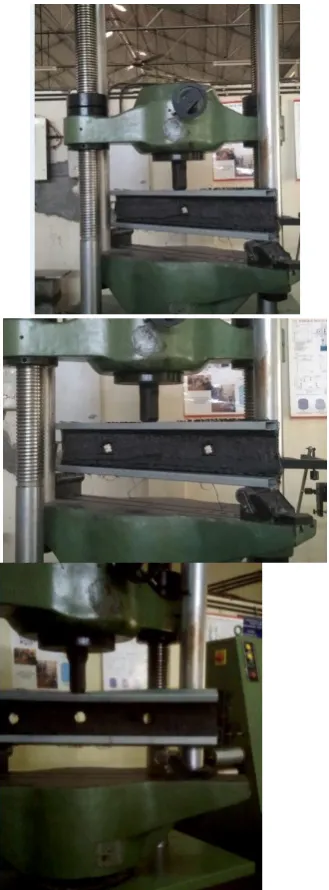 Fig - 5: Experimental setup of Rivet fastened RHFCB with one web hole, two web holes and three web holes 