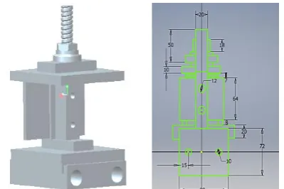 Figure 3 show CAD Geometrical view of lathe attachment for 