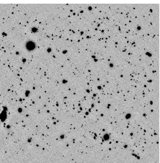 Figure 2 — The HDF-S field in the ISAAC K s -band divided by the square root of the weight map (based on the fractional exposure time per pixel) and displayed at linear scaling