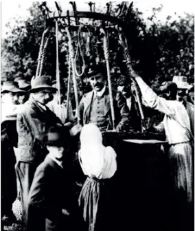 Figure 1. Hess in the basket of his balloon, sometime in 1912.