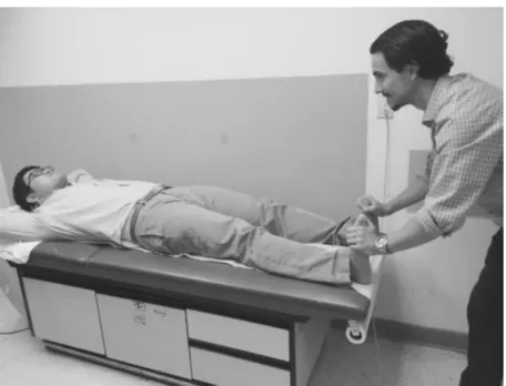 Figure 1 Counterstrain technique.Notes: A passive technique where the muscle treated is shortened until palpable softening of the tenderpoint is felt