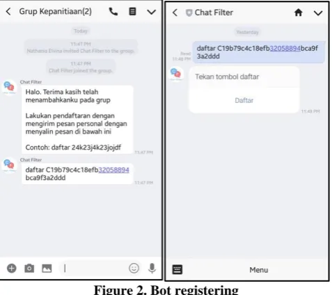Figure 2. Bot registering  