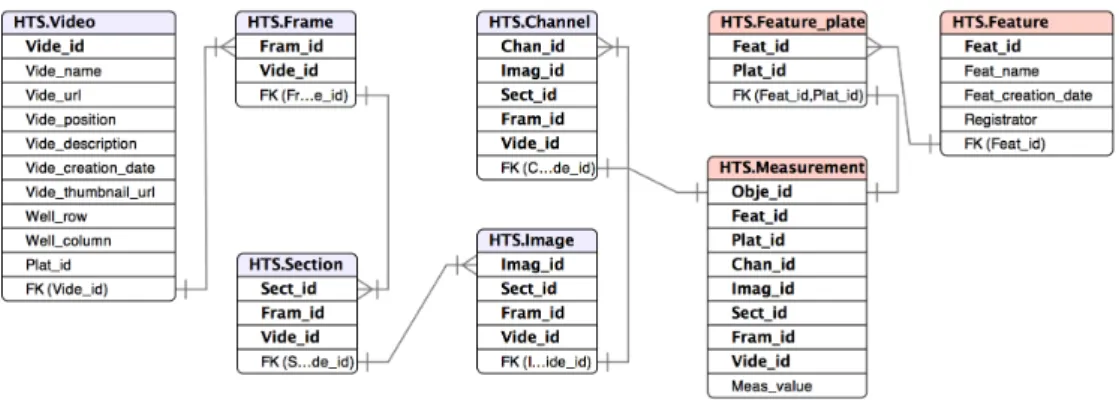 Figure 2.11: Database schema for Raw Images and Measurement Metadata