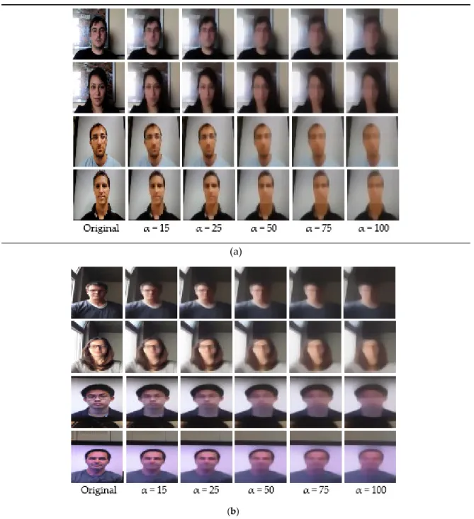 Figure 13. Sample images from the datasets and their corresponding diffused versions. (a) Images  from the Replay-Attack dataset