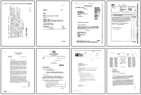 Figure 2: Examples for subsequent pages (class same docu-ment); from Archive22k (above) and Tobacco800 (below).