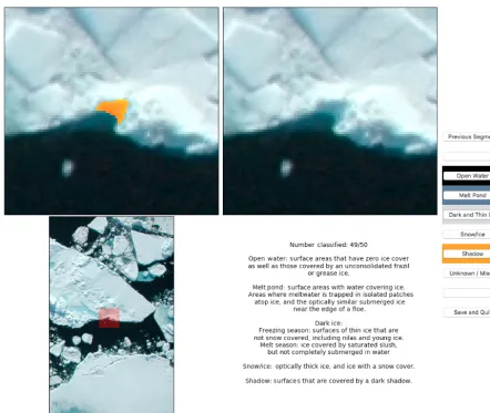 Figure 6. Graphical user interface used to create training datasets and to assess the accuracy of a classiﬁed image
