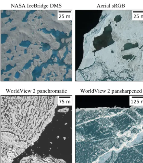 Figure 1. Examples of imagery from each of the four imaging plat-forms that we seek to classify in this study