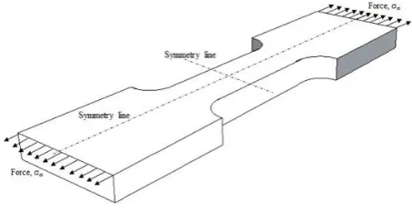 Fig.  3 Schematic diagram for geometry tensile loading of the strip 