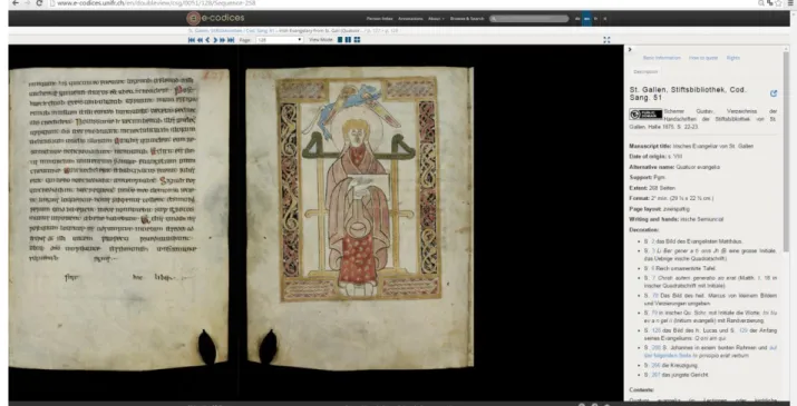 Figure 4: Textual overview  of  a manuscript before  entering the page-viewer, St. 