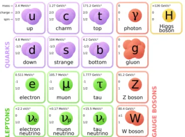 Figure 1.1: The Standard Model of elementary particles.