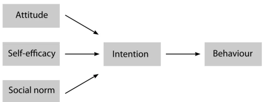 Figure 2  The main determinants derived from Theory of Planned Behaviour and Social Cognitive  Theory (58;59)