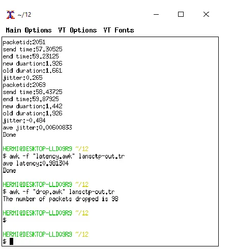 Fig -6: latency (delay) performance using Gnuplot 