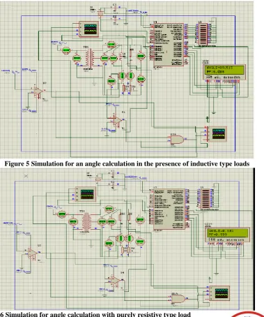 Figure 5 Simulation for an angle calculation in the presence of inductive type loads 