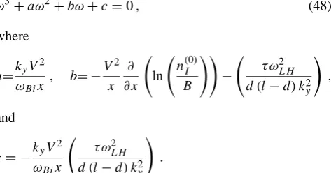 Fig. 2.20253035404550-100-200-300x/RJk*yRJ Log-log plot of the “radial” proﬁles of the magnetic ﬁeldstrength B (solid line), and the limiting plasma density within theequatorial plasma slab n∗I corresponding to the threshold of theﬂute instability, determi
