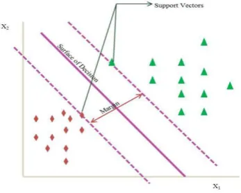 Figure 2:  SVM Based Classification The Support Vector Machine (SVM) aims to determine a 