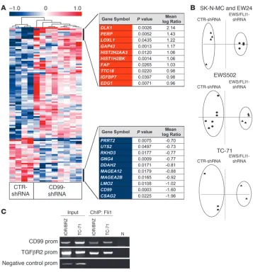 Figure 7Relationship of CD99 expression and EWS/FLI expression. (