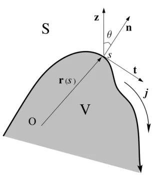 Figure 2.1: Schematic representation of a local growth model for an interface between a vortex and a superconducting phase (which are denoted by V and S respectively)