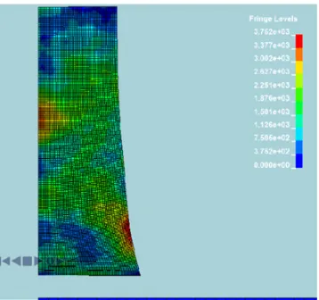 Figure 1. Strain rate distribution in a Taylor test specimen.