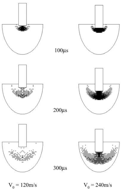 Figure 1. Target and ﬂat-ended cylindrical projectile.
