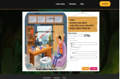 Fig. 1. A screenshot showing the element of attention  infused in the Prog-GBL application 