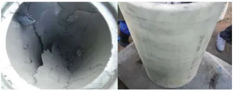 Figure 7. Litter bin after explosion detonated in the middle ofthe vessel (concrete with inner laminate layer 3.5 mm and outerlaminate layer 1 mm).