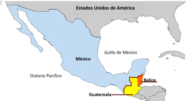 Figura 4.1.3. Demarcación fronteriza entre Guatemala-México y Belice 