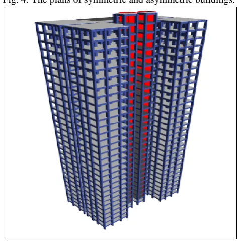 Fig. 4: The plans of symmetric and asymmetric buildings. 