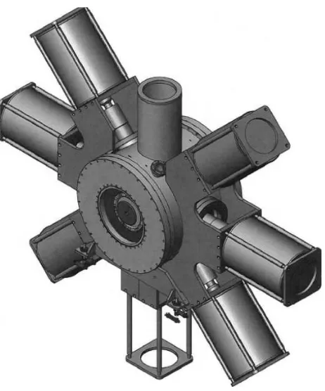 Figure 3. A design drawing of a Si(Li) detector in its mountingstructure. Vibration isolation material is located at each contactpoint, including the front- and back-plates, as well as a “clam-shell" structure on the sides