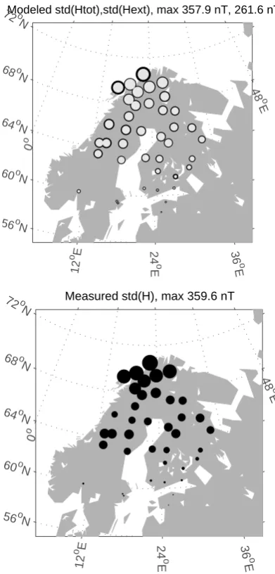 Fig. 6 we show the contribution of the internal and exter-nal modeled magnetic ﬁelds to the IL index