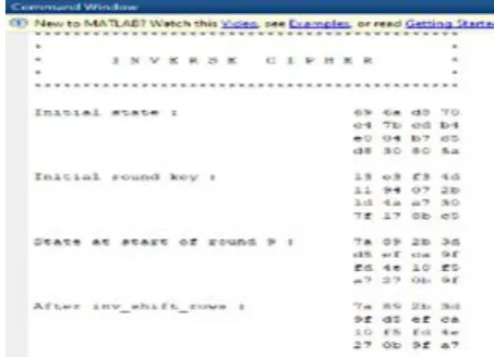 Fig 9: Decryption process- key and cipher text to plain  text conversion 