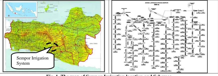 Fig. 1. The map of Sempor Irrigation location and Schemes Source : BBWS SO Office 