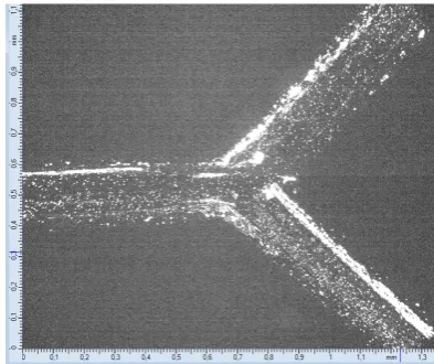 Figure 3. Top view of the micro-channel structure on the base plate.  