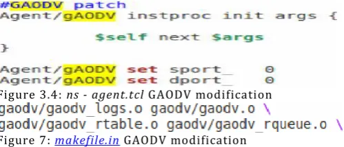 Figure 3.4: ns - agent.tcl GAODV modification 