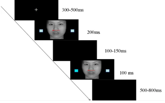 Figure 1. Example of experimental sequence for one trial.                 