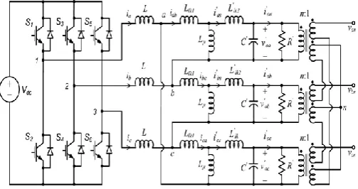 Fig .1 UPS inverter stage including the Δ-zigzag 