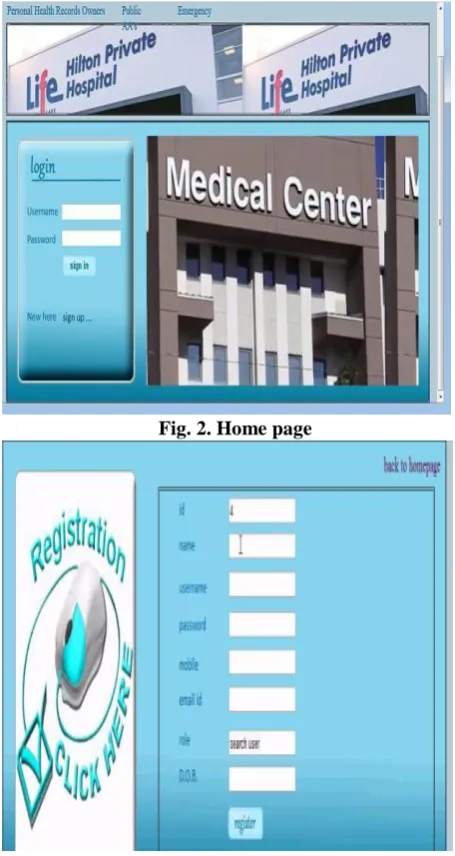 Fig. 2. Home page 