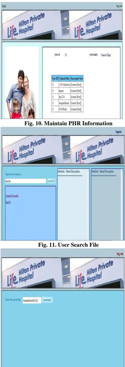 Fig. 10. Maintain PHR Information 