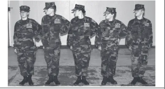 Figure 1-7, Squad formed at close interval Figure 1-6, getting proper close interval when falling in