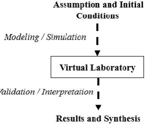 Fig. 1. Simulation process of a real experiment using the virtual laboratory 