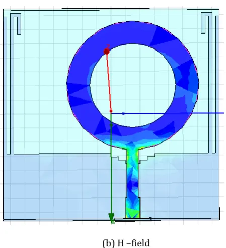 Figure.7. Field plot of the proposed antenna (a) E- field and (b) H-field  