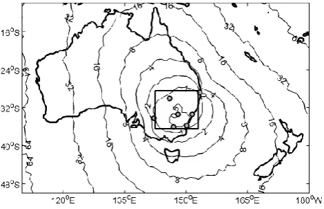 Fig. 2. The estimated location accuracy of the Kattron LPATS TOAlightning location network