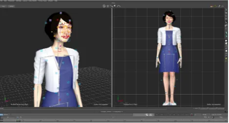 Figure 3: 3D model used to rig the raw motion capture dataonto an avatar skeleton to provide joint position and rota-tion data in BVH format.