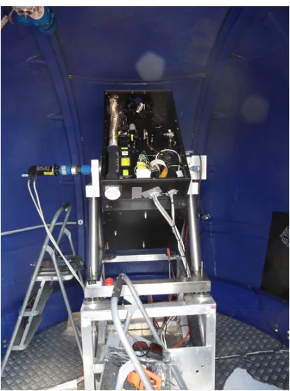 Figure 2. The ARCADE Lidar: the laser bench and the steeringmount.