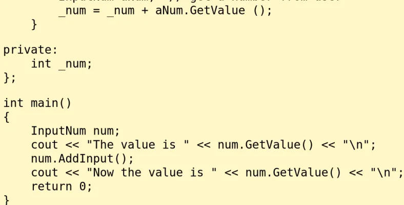 Figure 6 While executing main, the constructor of object num of class  InputNum is called