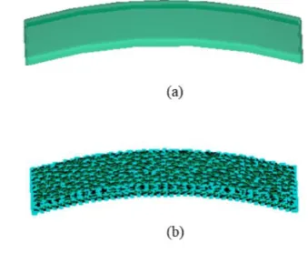 Fig. 1. The geometric model and Finite element 