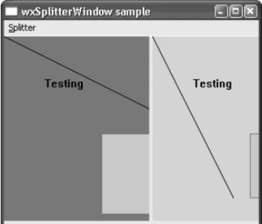 Figure 4-10 shows how the wxWidgets splitter sample looks on Windows with- with-out the  wxSP_NO_XP_THEME style