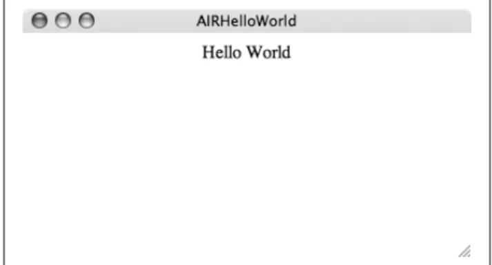 Figure 2-2. AIRHelloWorld application running from ADL on Mac OS X